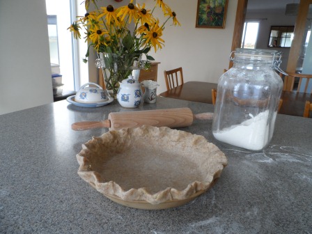 Tidying up the crust.