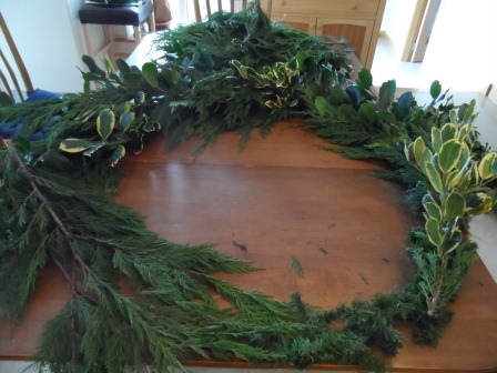 Using my cast iron wreath frame.