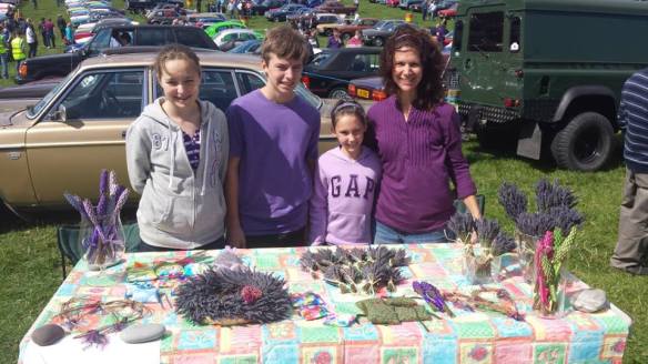 Selling lavender at the festival.