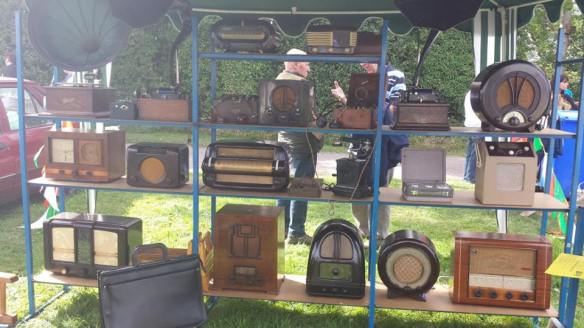 Antique display of radios.