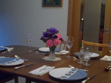 The table is set for company.