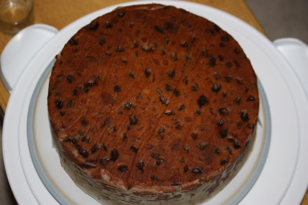 baked Christmas cake (traditional fruit cake)