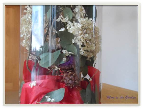 Close up of artichoke plant inside the vase