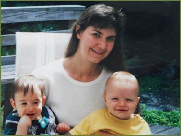 My sister with her son and my son in the summer of 1999
