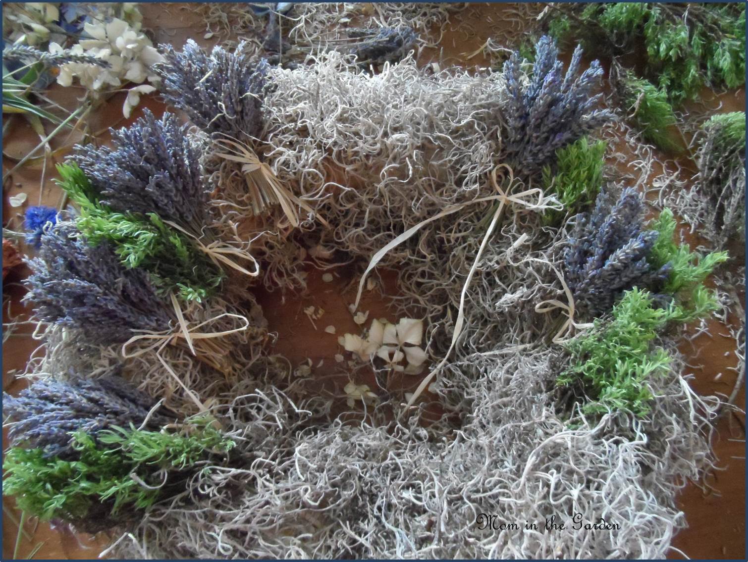 Lavender wreath in progress...