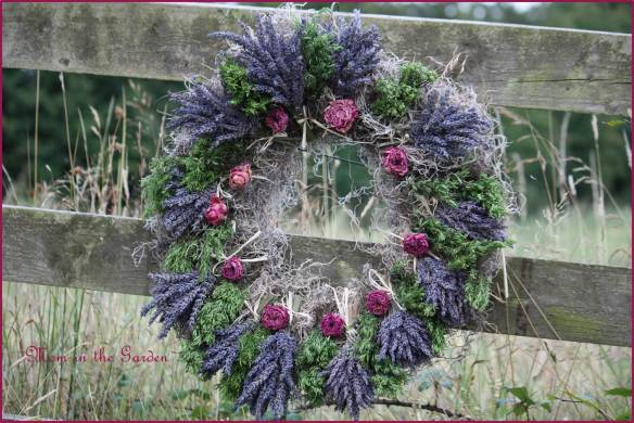 Lavender Wreath with roses and herbs