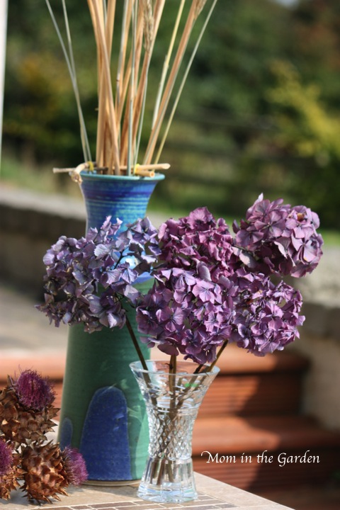 Hydrangea & globe artichokes