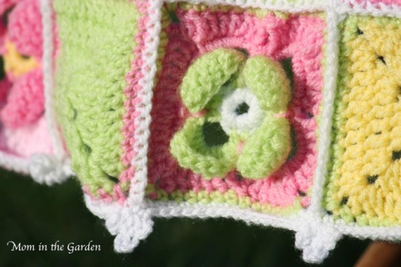 green flower up close