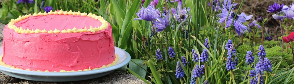 cake on a wall in garden