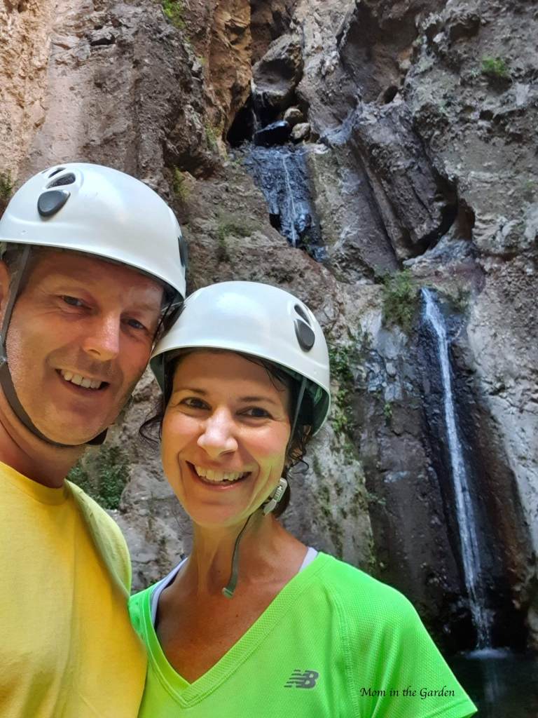 Barranco del Infierno Dana and Páraic at the waterfall