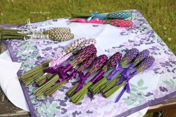lavender wands on scarf