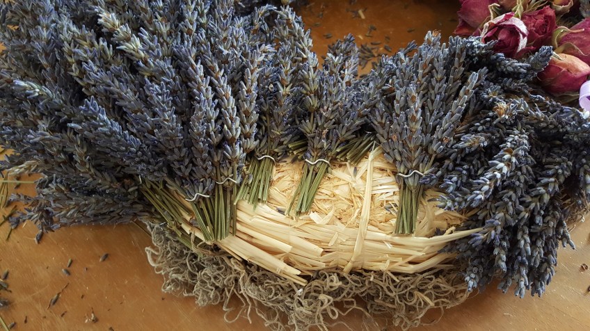 Lavender wreath almost complete