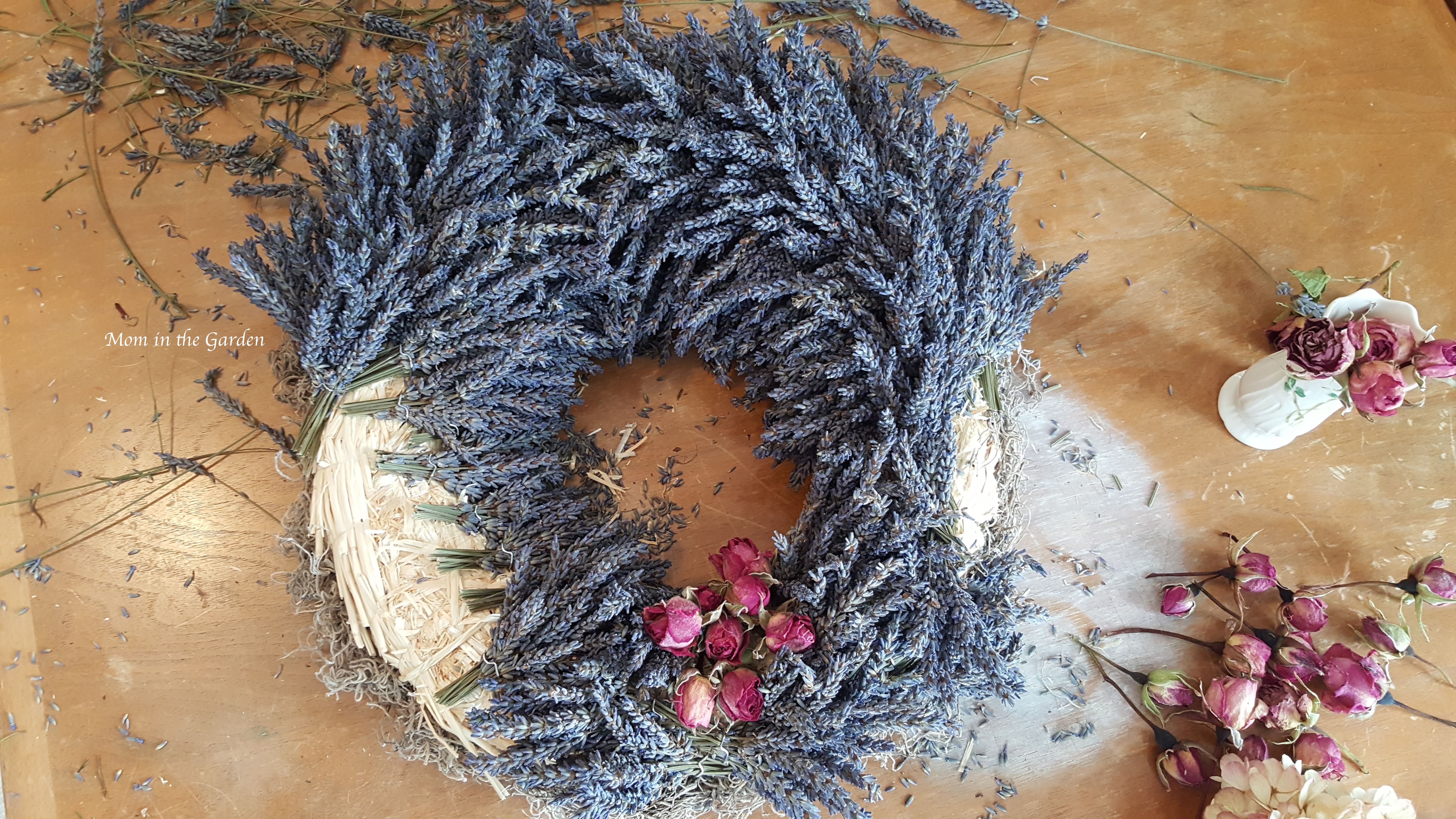 Lavender Wreath in progress
