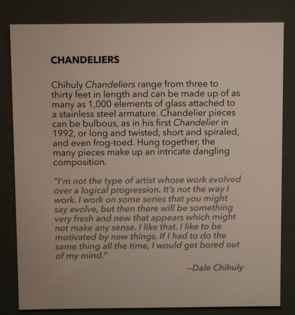 a description of Dale Chihuly's chandeliers