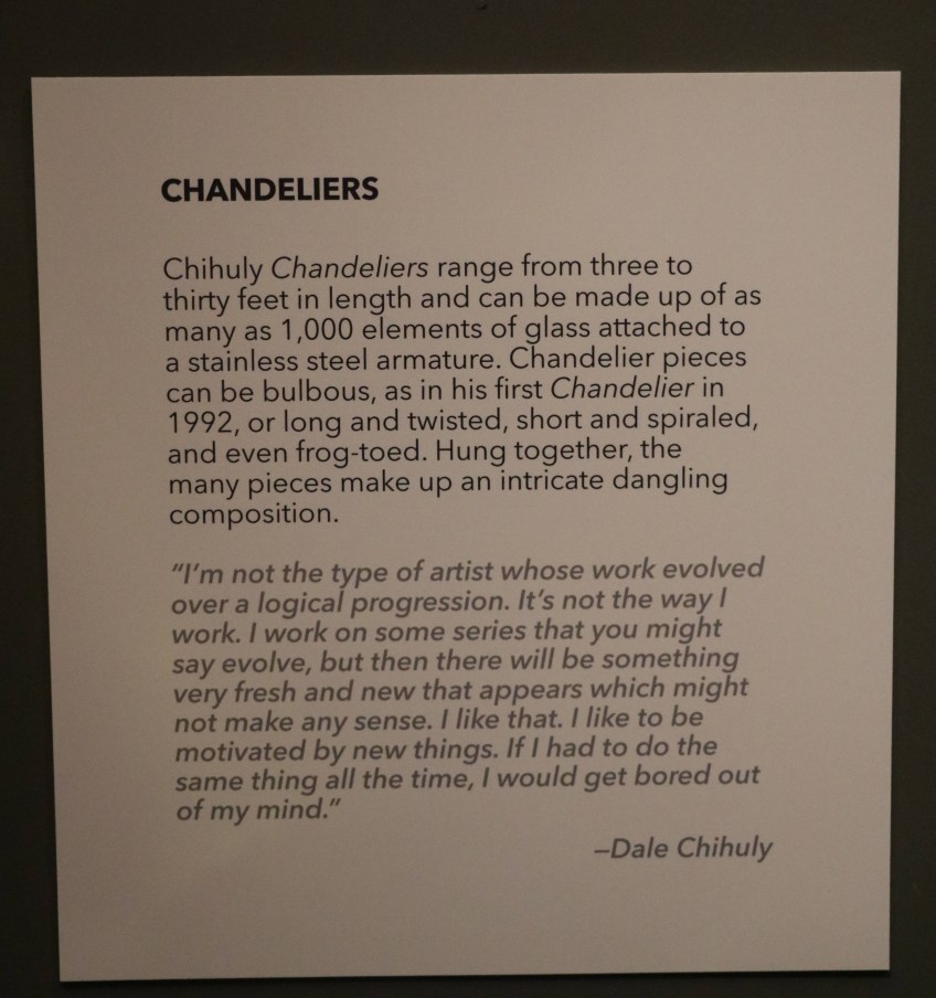 a description of Dale Chihuly's chandeliers
