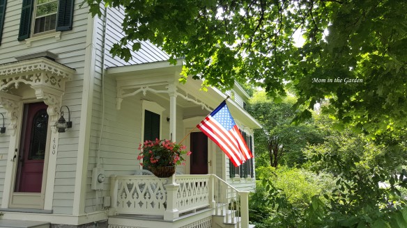 House with Flag in garden