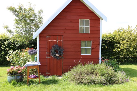 Playhouse with fresh lavender wreath