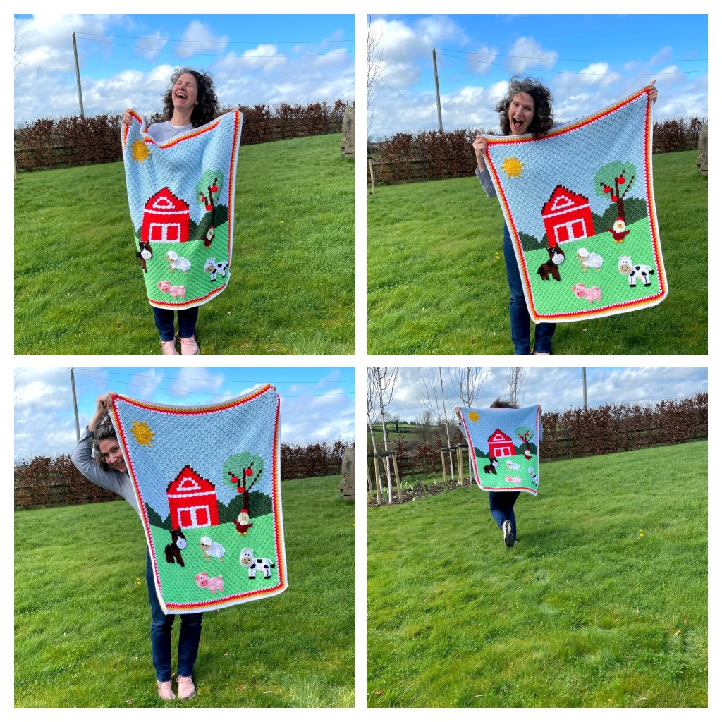 some silly pictures of posing with the baby blanket