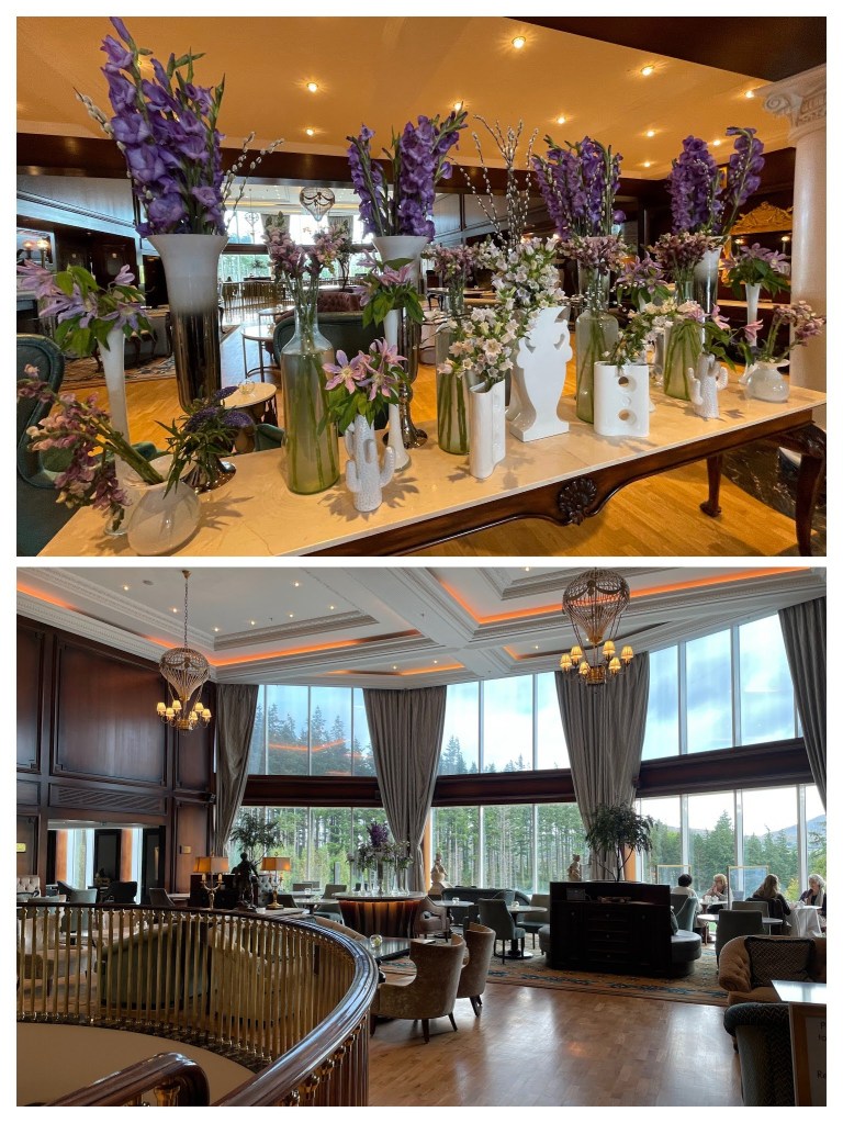 fresh flowers in the entrance of Powerscourt Hotel