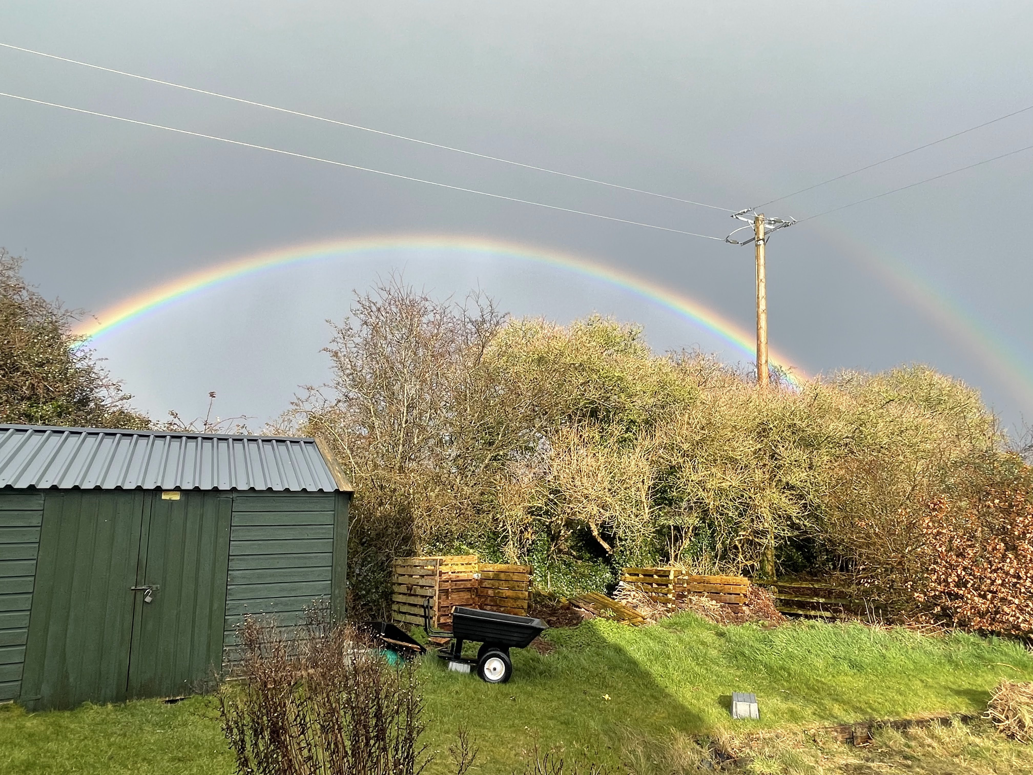 rainbow over the compost heap