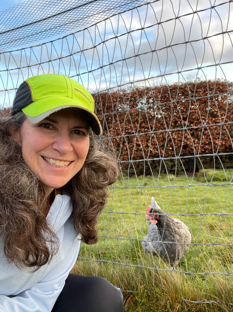 Dana with Buckbeak bluebell hen