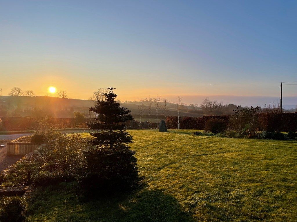 Sunset view from the front garden